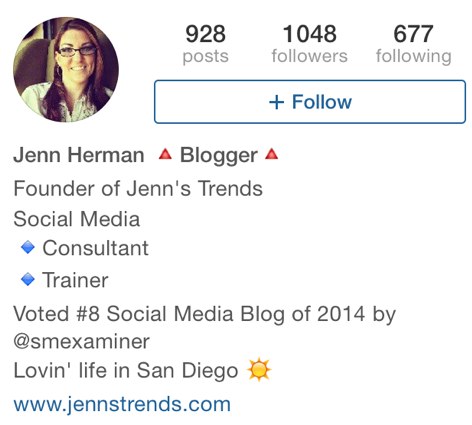 jennstrends instagram bio