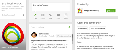 google plus small business community