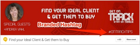 hashtag on hangout banner