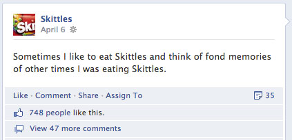 skittles facebook update