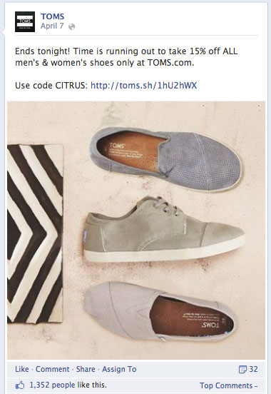 toms facebook update