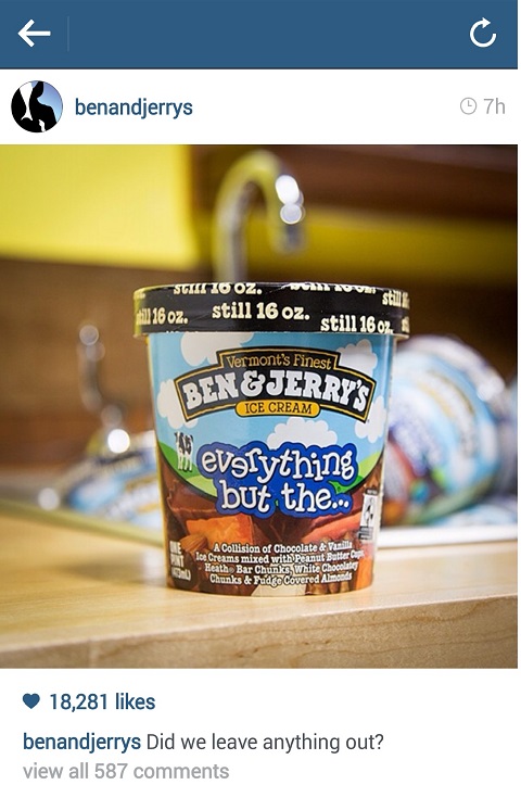 ben & jerry's instagram