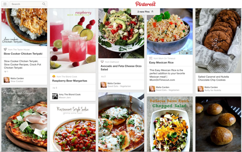 cluttered pinterest board