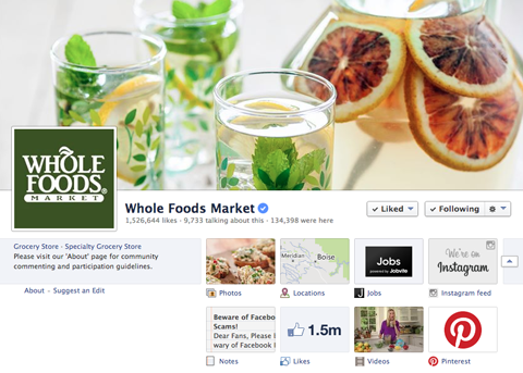 whole foods facebook pinterest tab