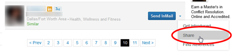 sharing a linkedin profile via inmail