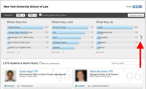 linkedin alumni results