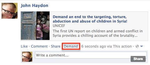 john haydon facebook demand