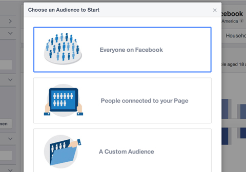 facebook audience insights creation options