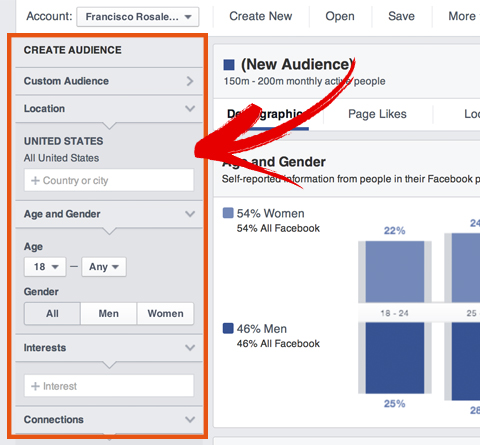 facebook audience options