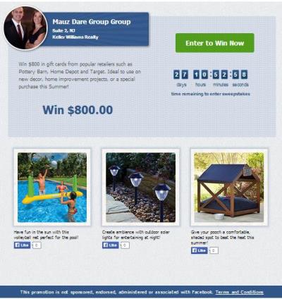 mauz dare group sweepstakes landing page