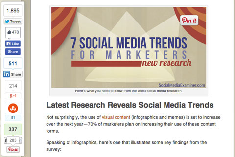 social share bar on social media examiner