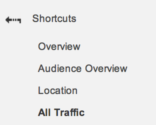 google analytics shortcuts