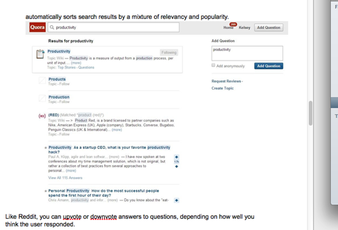 quora search results