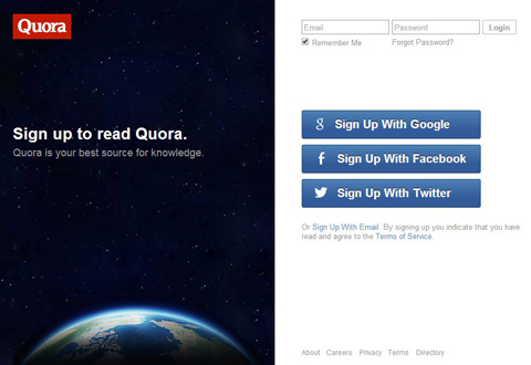 quora sign up