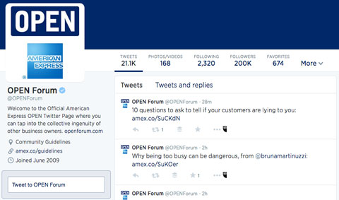 american express open forum twitter profile