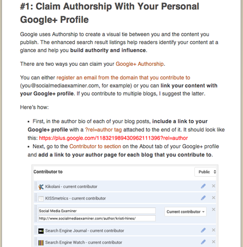 social media examiner kristi hines google plus article