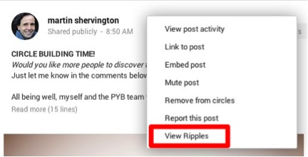 google plus ripples