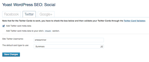 setup yoast twitter card