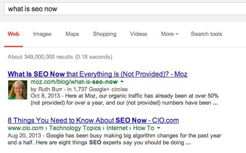 search results with and with out rich snippets