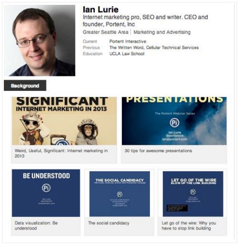 add slideshares to linkedin profile