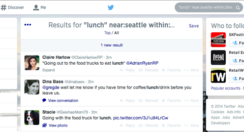 twitter advanced search results