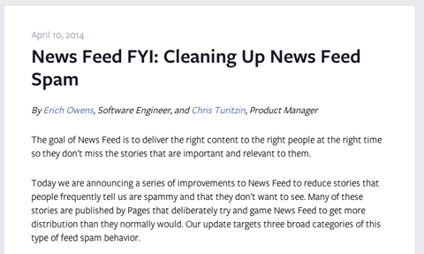 facebook news feed article