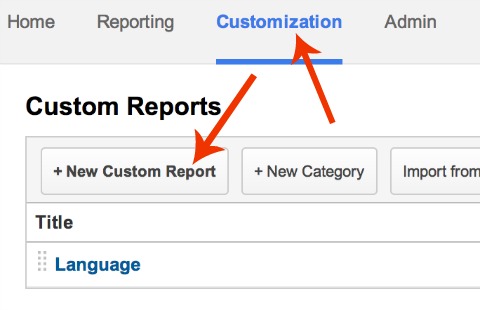 custom report menu in google analytics