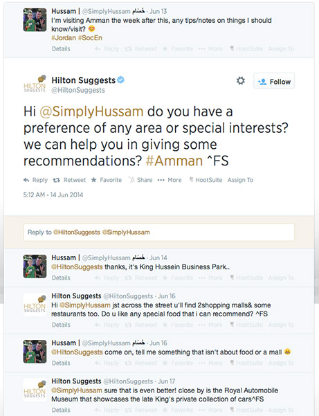 hilton suggests tweet