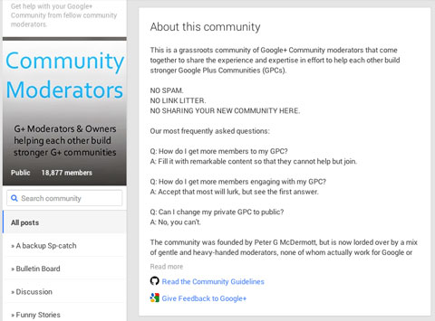 google+ community guidelines post