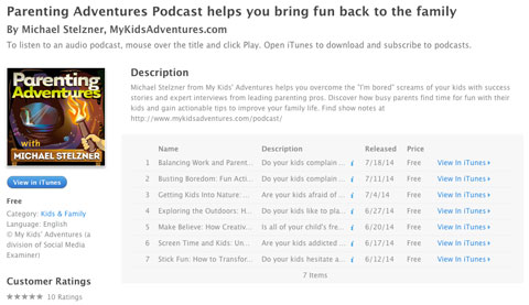 parenting adventures on itunes