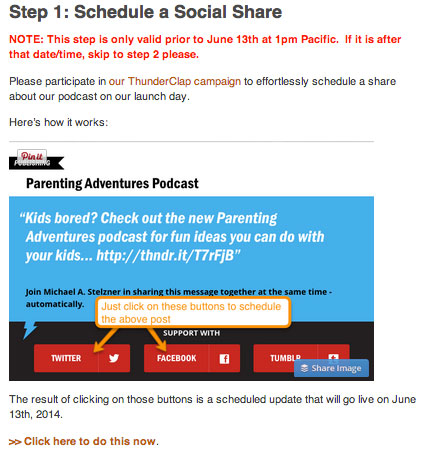 step 1 on the podcast launch page