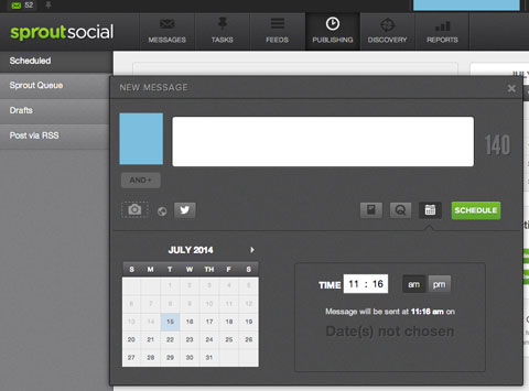 sproutsocial scheduling feature