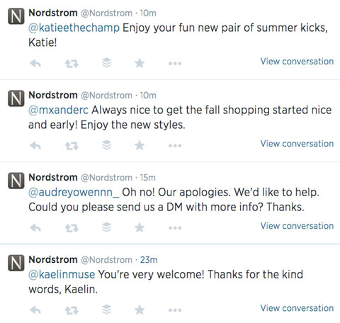 nordstrom twitter feed