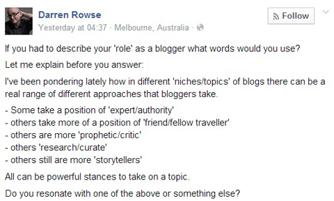 darren rowse facebook update