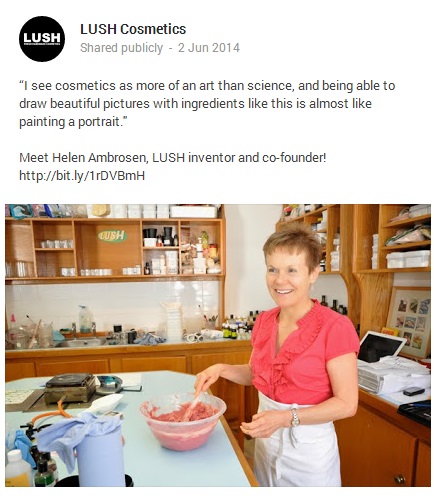 lush cosmetics google+ update