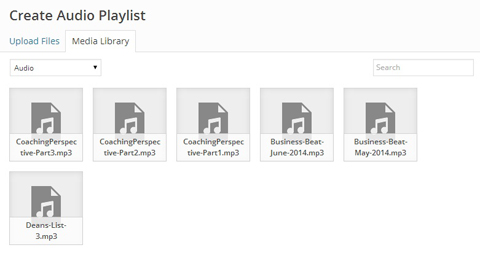 create an audio playlist in wordpress