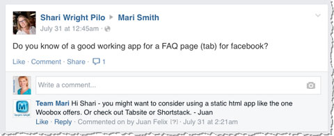 team mari facebook response