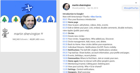 timestamped google plus video post