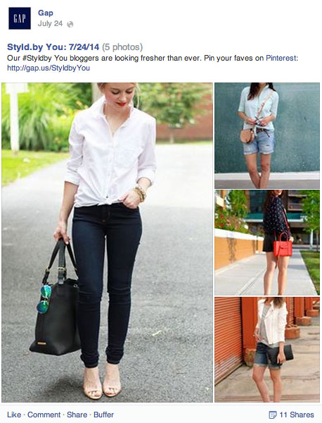 gap pinterest link on facebook