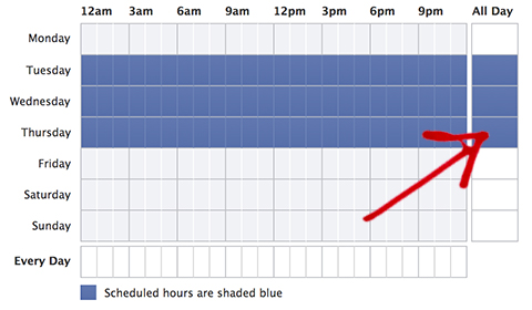 ad scheduling grid full day selection