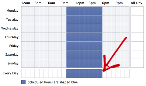 ad scheduling grid same hours daily selection