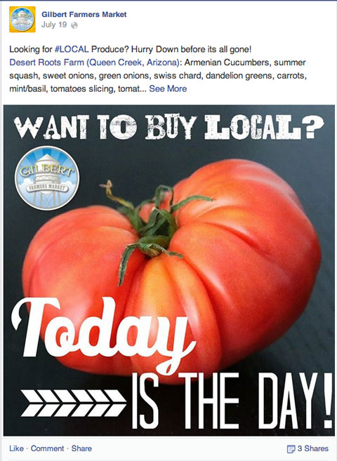 gilbert farmers market facebook update