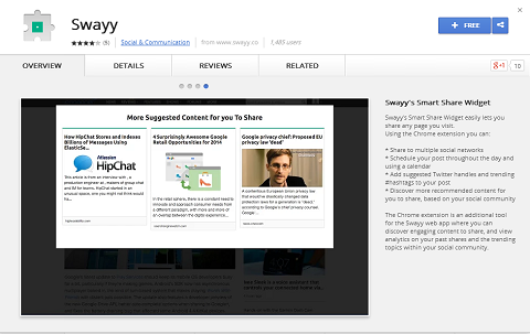 Swayy also has a Google Chrome extension to make it easy to share content discoveries.