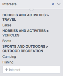 interests under create an audience