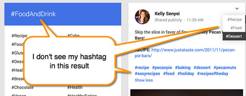 google+ hashtag search