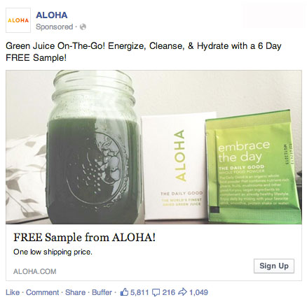 aloha facebook lead generation ad