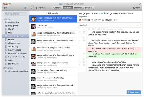 github interface