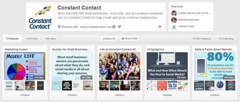 constant contact on pinterest