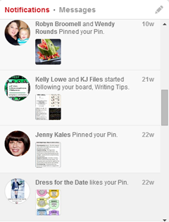 notifications on pinterest