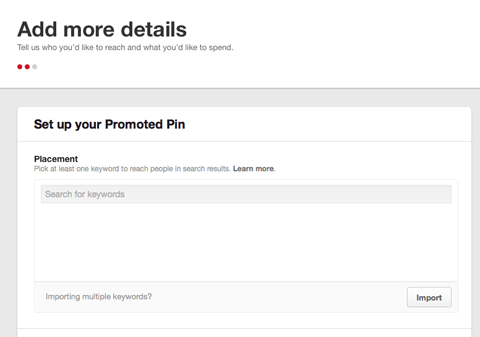 setting up promoted pin